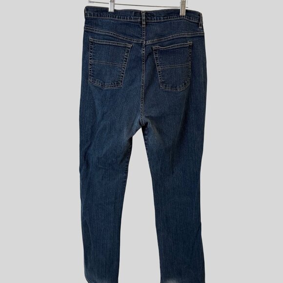 St John's Bay Size 18 Womens Distressed Hem Y2K Spandex Straight Boot Cut Denim - Picture 7 of 10